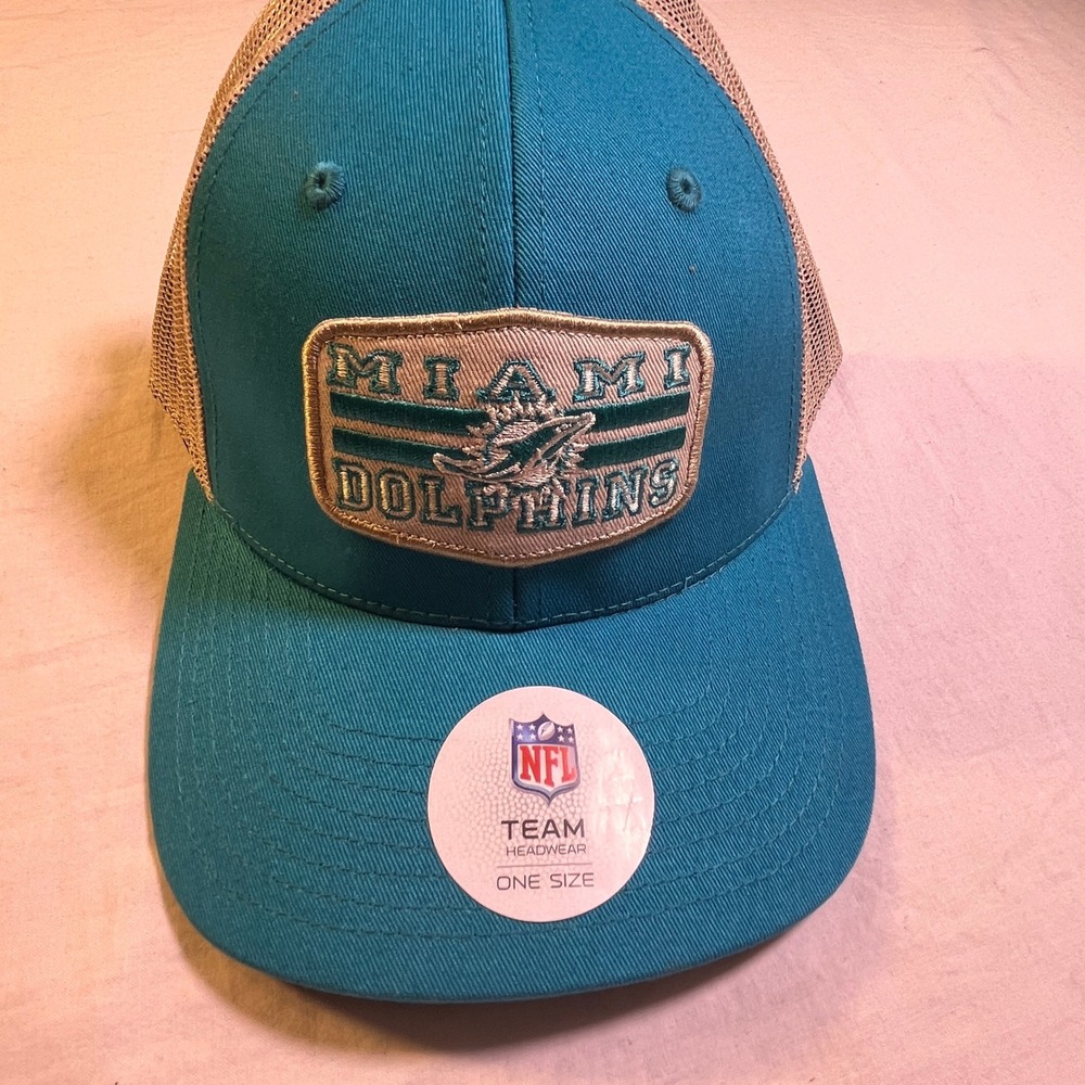 NFL Miami Dolphins Trucker Hat Mens OS Teal NEW Snapback Mesh